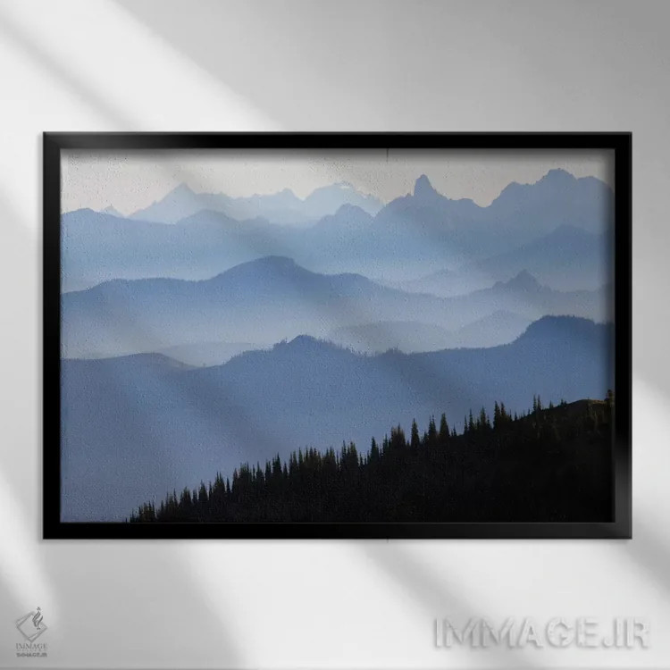 تابلو Cascade Range, Mount Rainier National Park, Washington, USA,منظره کوهستان مهآلود I، رشتهکوه کسکید، پارک ملی کوه رینیر، ایالت واشنگتن، آمریکا اثر کن آرچر - نمای قابدار مشکی