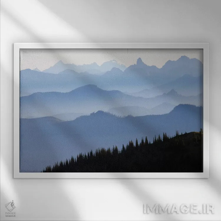 تابلو Cascade Range, Mount Rainier National Park, Washington, USA,منظره کوهستان مهآلود I، رشتهکوه کسکید، پارک ملی کوه رینیر، ایالت واشنگتن، آمریکا اثر کن آرچر - نمای قابدار سفید