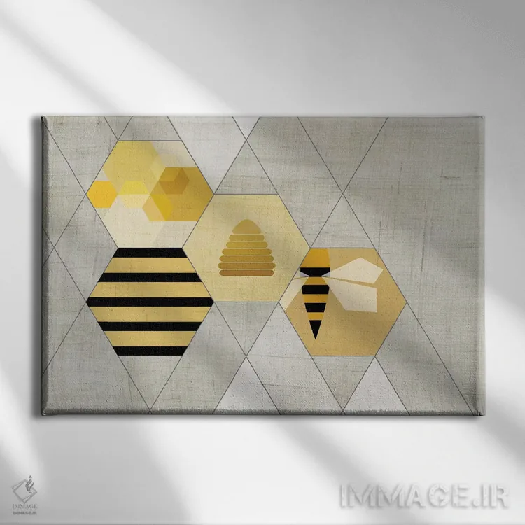 تابلو زنبورها ۲ اثر چایا شرادر - نمای روبهرو روی دیوار