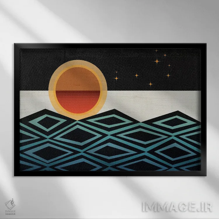 تابلو خوشه پروین (ستارگان) اثر چایا شرادر - نمای قابدار مشکی