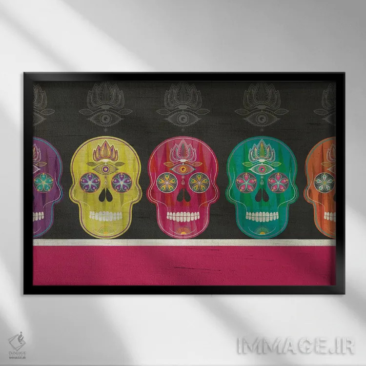 تابلو جمجمهها اثر چایا شرادر - نمای قابدار مشکی