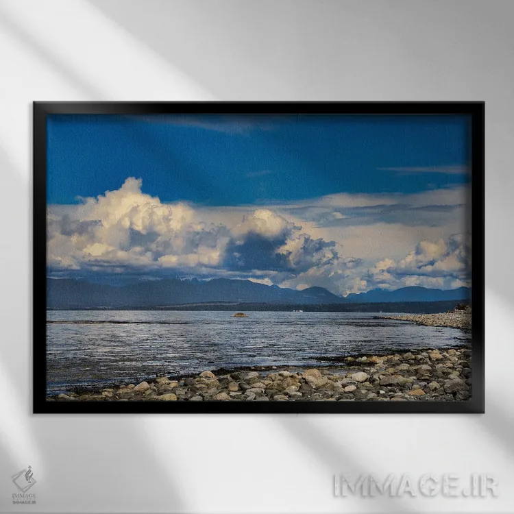 تابلو منظره از ساحل اثر چاک بردیک - نمای قابدار مشکی