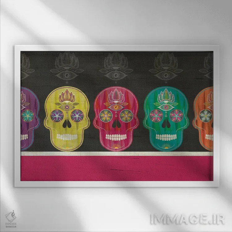تابلو جمجمهها اثر چایا شرادر - نمای قابدار سفید