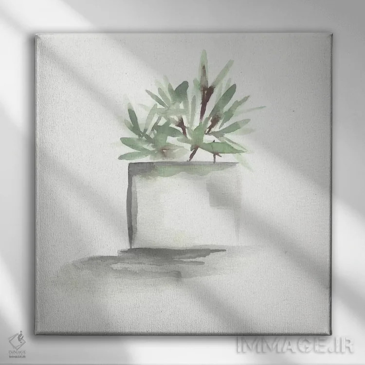 تابلو طبیعت بیجان کاکتوس آبرنگی ۴ اثر مارسی چپمن - نمای روبهرو روی دیوار