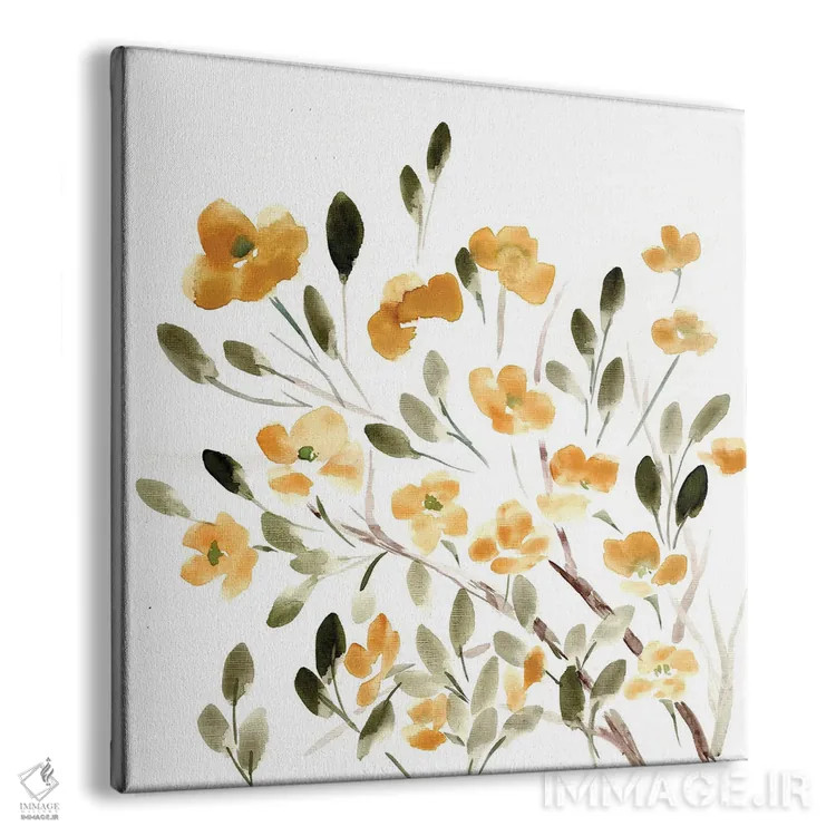 تابلو شکوفههای زرد با طراحی خطی اثر مارسی چپمن - نمای پرسپکتیو محصول