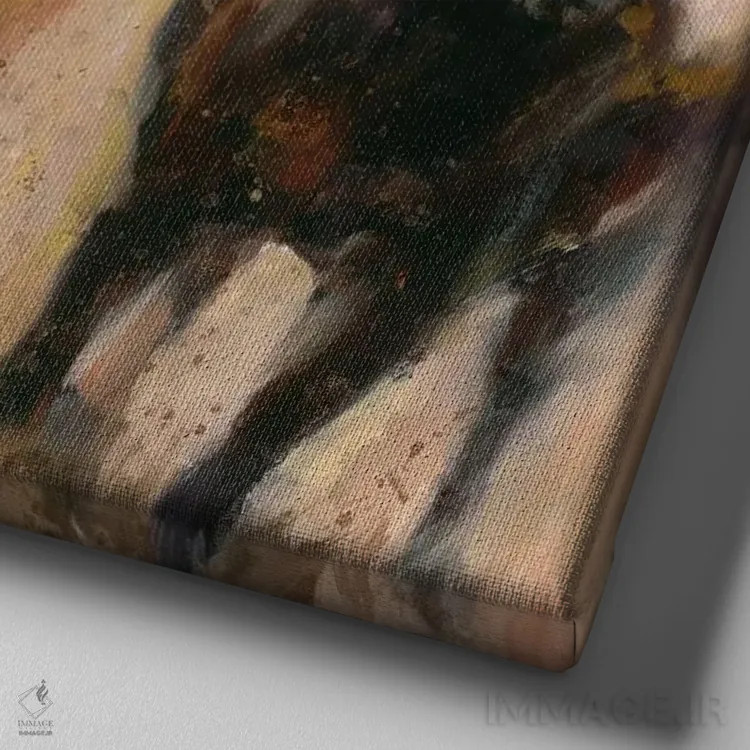 تابلو دویدن اثر والچو تونوف - نمای نزدیک بافت بوم