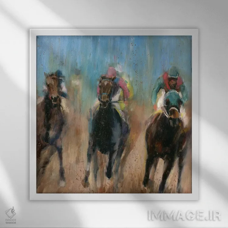 تابلو دویدن اثر والچو تونوف - نمای قابدار سفید