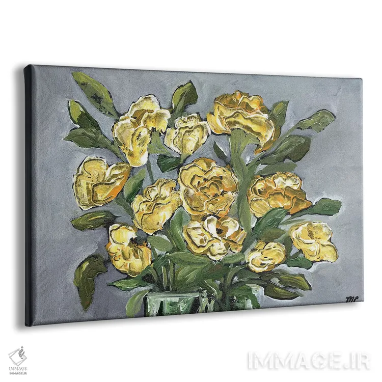 تابلو دستهگل روستایی زرد اثر مارسی چپمن - نمای پرسپکتیو محصول