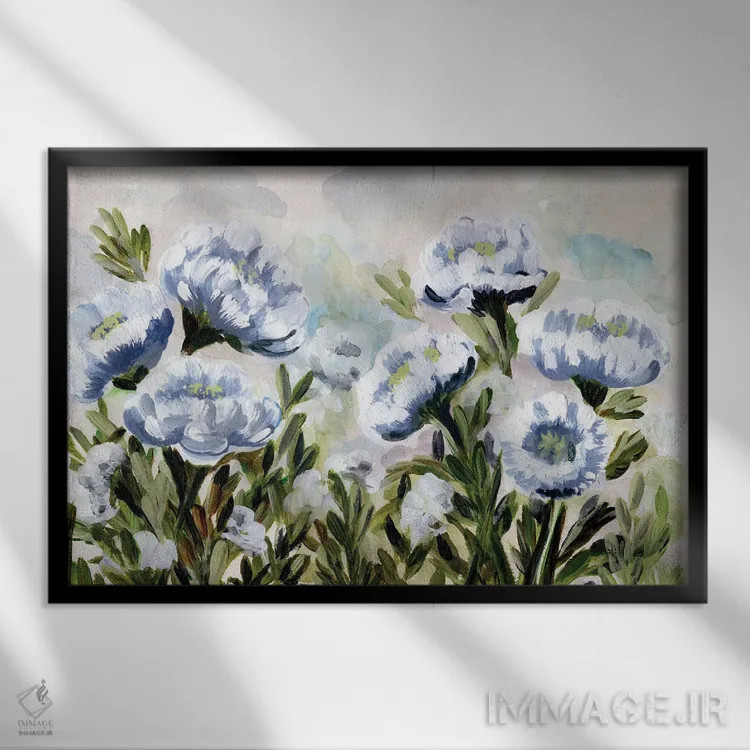 تابلو شکوفایی برای آبی اثر مارسی چپمن - نمای قابدار مشکی