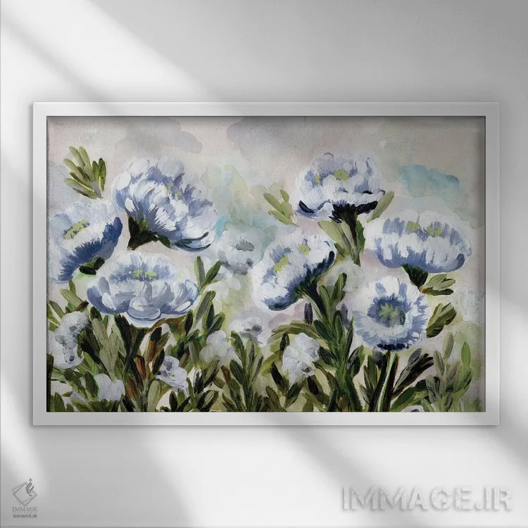 تابلو شکوفایی برای آبی اثر مارسی چپمن - نمای قابدار سفید