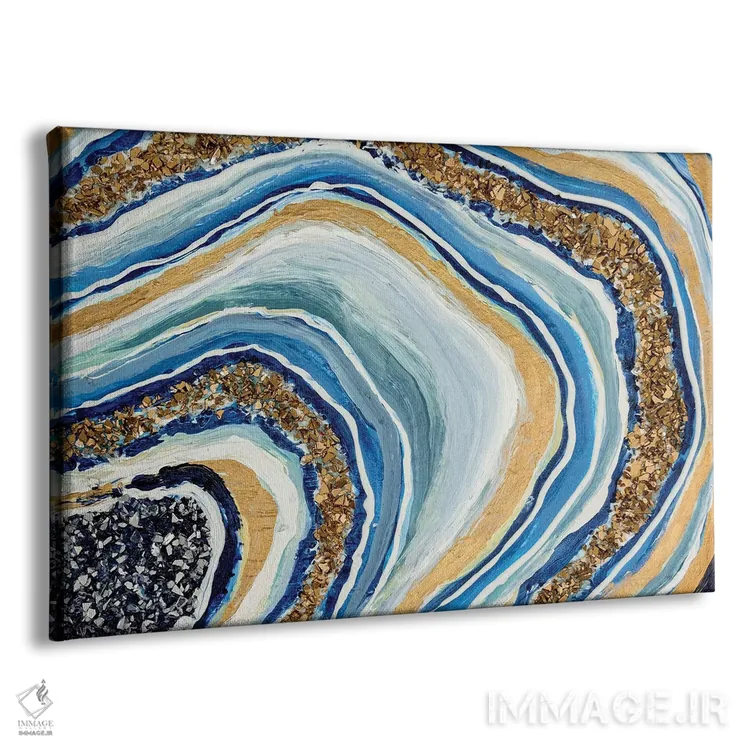 تابلو ژئود آبی اثر نیکی چوهان - نمای پرسپکتیو محصول