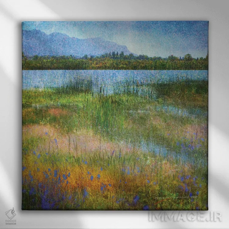 تابلو دریاچه نزدیک مسا ورده اثر کریستوفر وست - نمای روبهرو روی دیوار