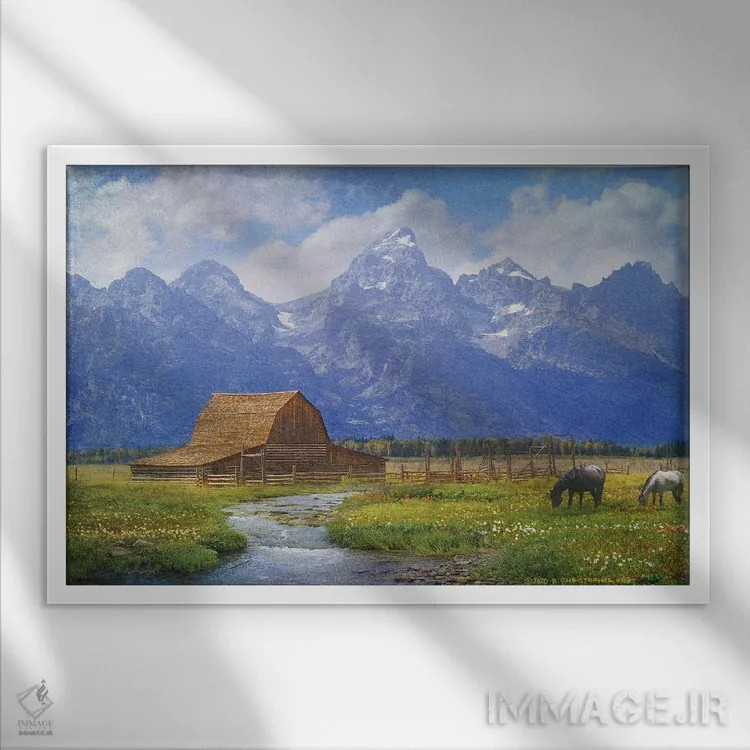 تابلو طویلهٔ مولتون اثر کریستوفر وست - نمای قابدار سفید