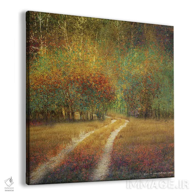 تابلو درختان سپیدار روشن اثر کریستوفر وست - نمای پرسپکتیو محصول