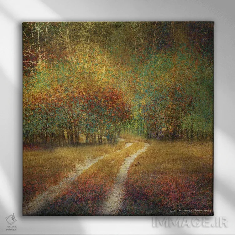 تابلو درختان سپیدار روشن اثر کریستوفر وست - نمای روبهرو روی دیوار