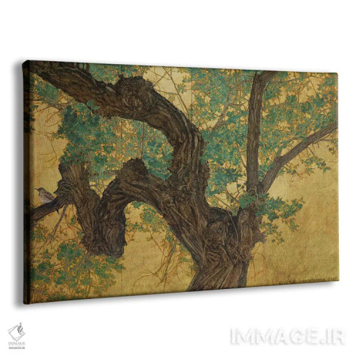 تابلو تنهٔ رو برگ طلایی اثر کریستوفر وست - نمای پرسپکتیو محصول