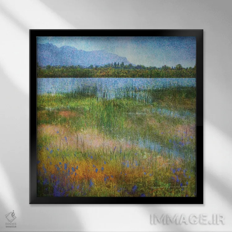 تابلو دریاچه نزدیک مسا ورده اثر کریستوفر وست - نمای قابدار مشکی