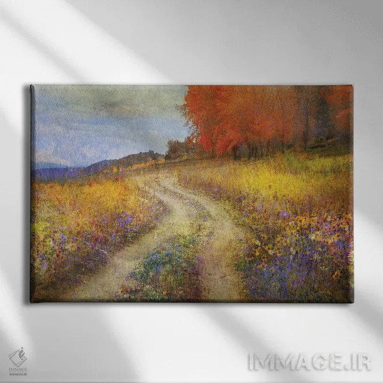 تابلو جاده کنار دریاچه اثر کریستوفر وست - نمای روبهرو روی دیوار