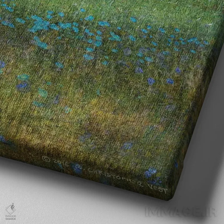 تابلو گلهای دشت I اثر کریستوفر وست - نمای نزدیک بافت بوم