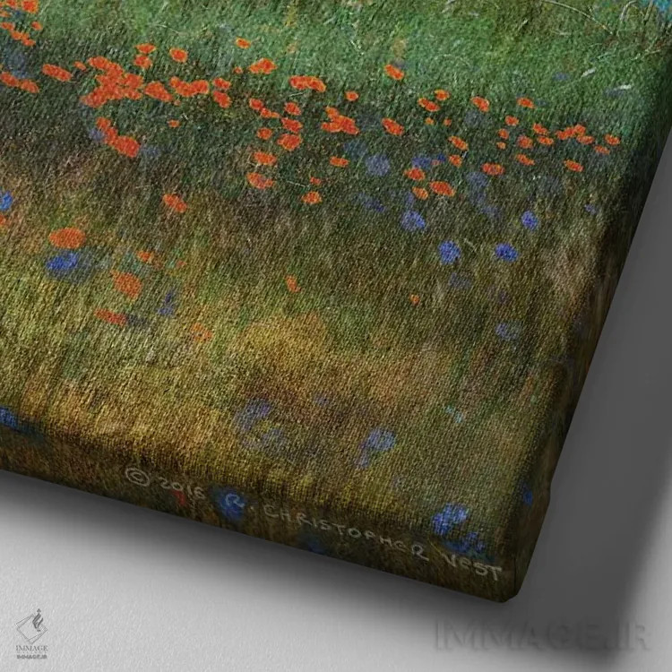 تابلو گلهای دشت II اثر کریستوفر وست - نمای نزدیک بافت بوم