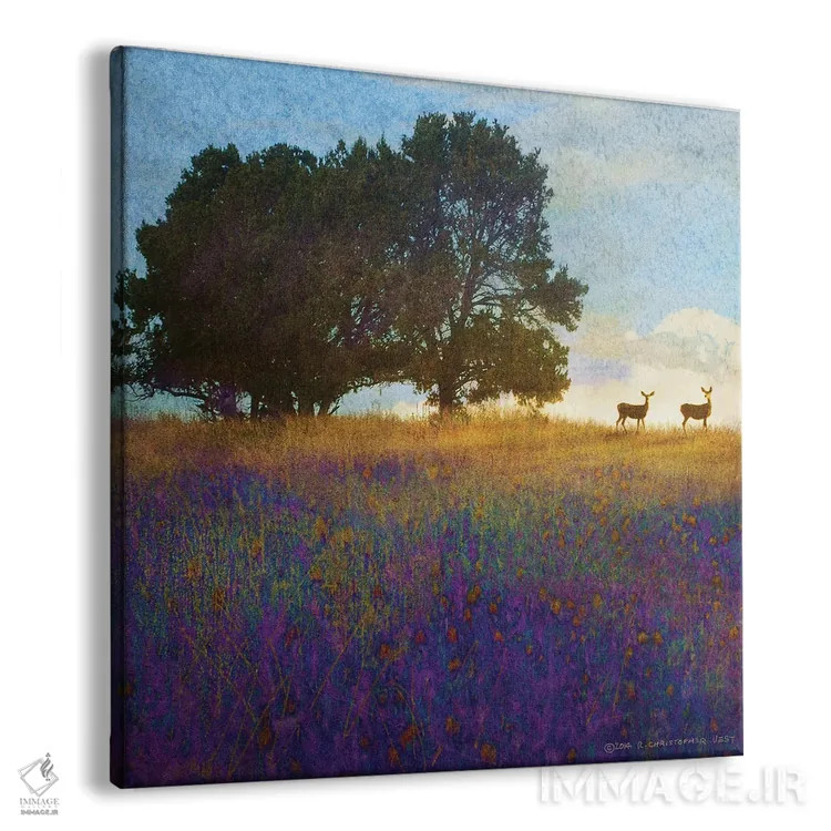 تابلو گلهای تپه درختی اثر کریستوفر وست - نمای پرسپکتیو محصول