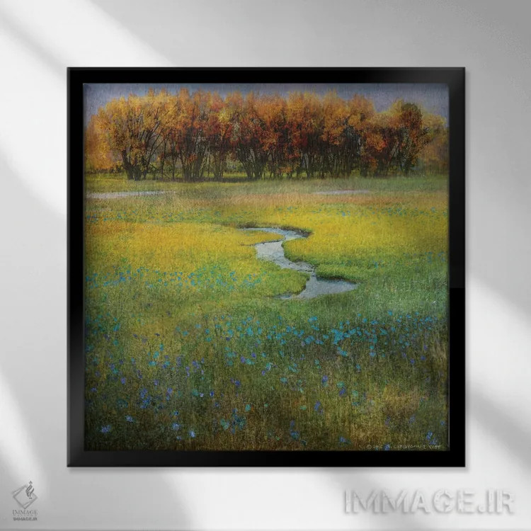 تابلو گلهای دشت I اثر کریستوفر وست - نمای قابدار مشکی