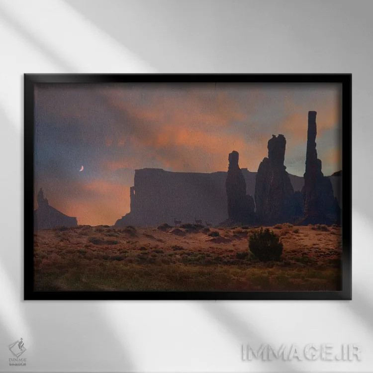 تابلو صحنهای از درهٔ یادبود اثر کریستوفر وست - نمای قابدار مشکی