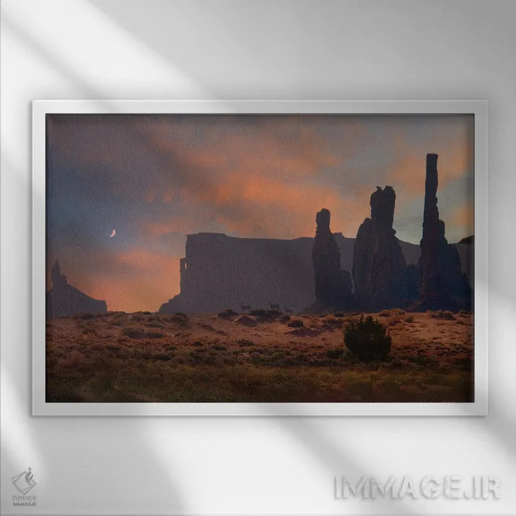 تابلو صحنهای از درهٔ یادبود اثر کریستوفر وست - نمای قابدار سفید