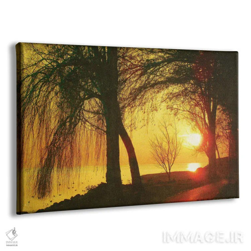 تابلو Lac Leman,بید مجنون، دریاچهٔ لمان (سوئیس) اثر کریستوفر وست - نمای پرسپکتیو محصول