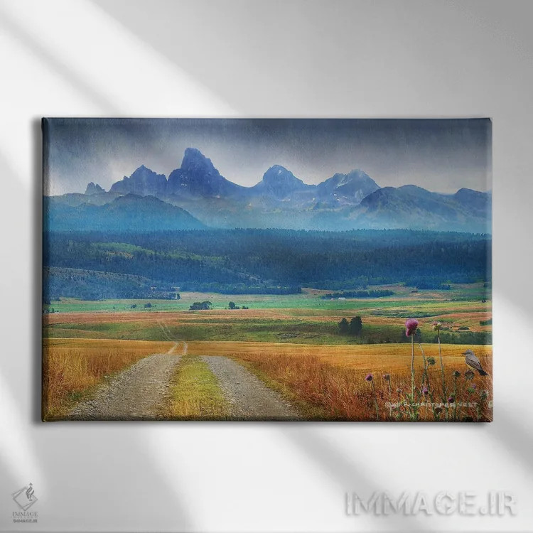 تابلو چشمانداز پیرز هول (منطقهٔ تاریخی) اثر کریستوفر وست - نمای روبهرو روی دیوار