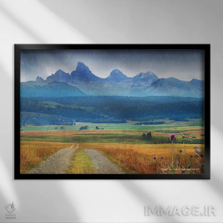 تابلو چشمانداز پیرز هول (منطقهٔ تاریخی) اثر کریستوفر وست - نمای قابدار مشکی