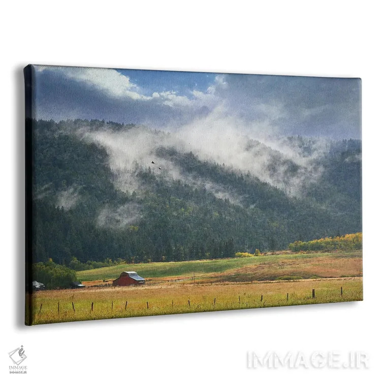 تابلو ابرها بر روی تپه – مزرعه آیداهو اثر کریستوفر وست - نمای پرسپکتیو محصول