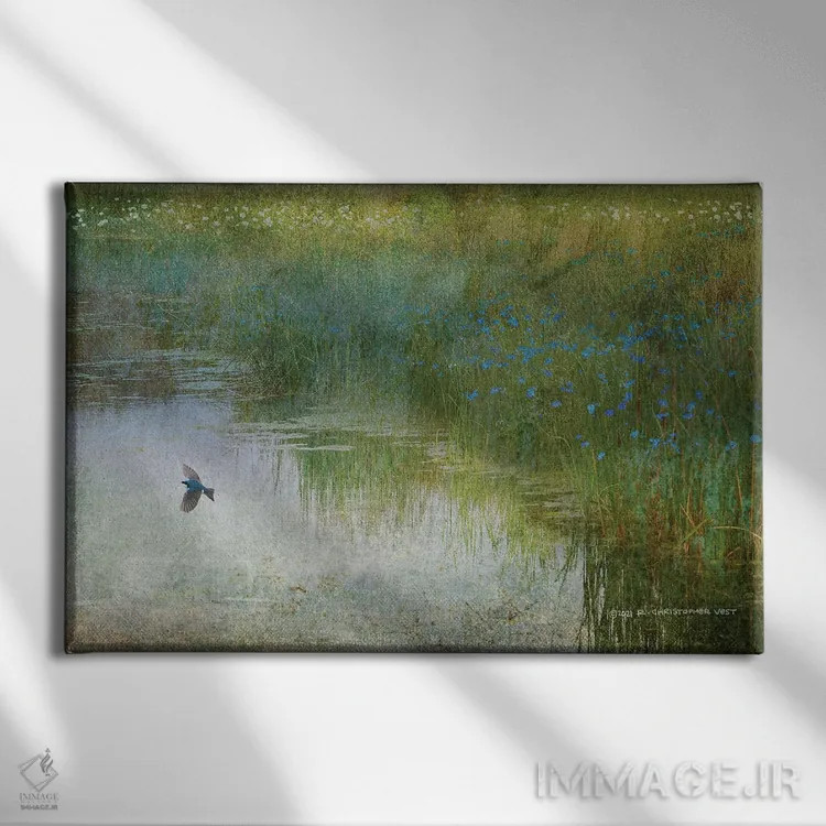 تابلو پرستو تالاب اثر کریستوفر وست - نمای روبهرو روی دیوار