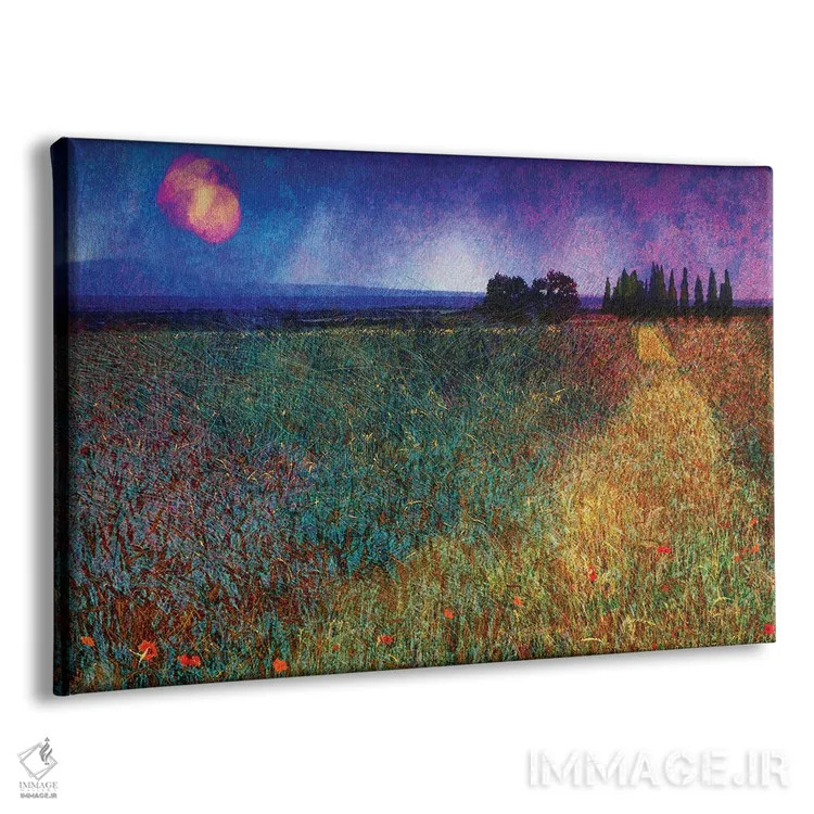 تابلو مزرعهٔ گندم و درختان اثر کریستوفر وست - نمای پرسپکتیو محصول