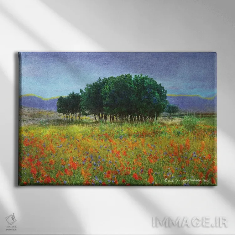 تابلو تودهای از بلوطها اثر کریستوفر وست - نمای روبهرو روی دیوار