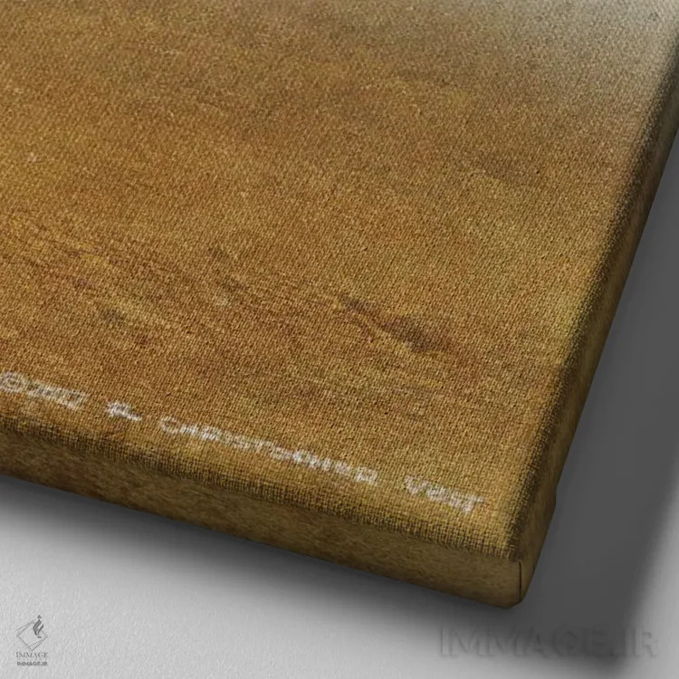 تابلو درنای تاجسرخ (پرنده) اثر کریستوفر وست - نمای نزدیک بافت بوم