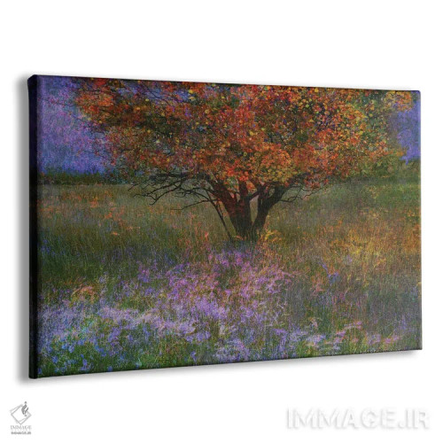 تابلو چمنزار پرگل با تکدرخت اثر کریستوفر وست - نمای پرسپکتیو محصول