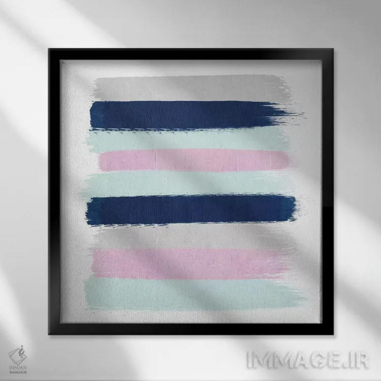 تابلو راهراه برتی (طرحپارچه) اثر شارلوت وینتر - نمای قابدار مشکی