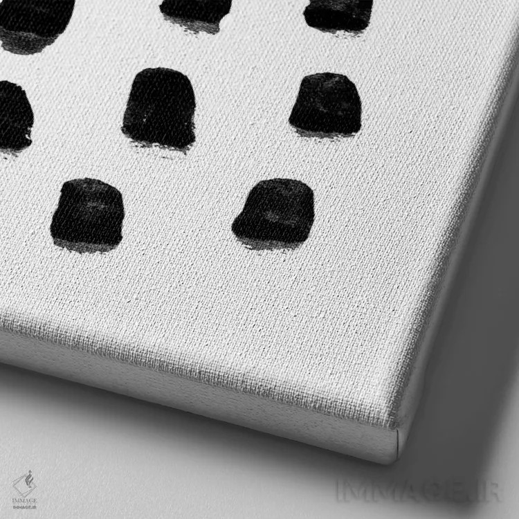 تابلو تیا سیاه و سفید اثر شارلوت وینتر - نمای نزدیک بافت بوم