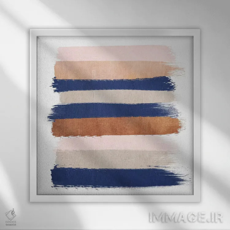 تابلو راهراه اسکادی (طرح) اثر شارلوت وینتر - نمای قابدار سفید