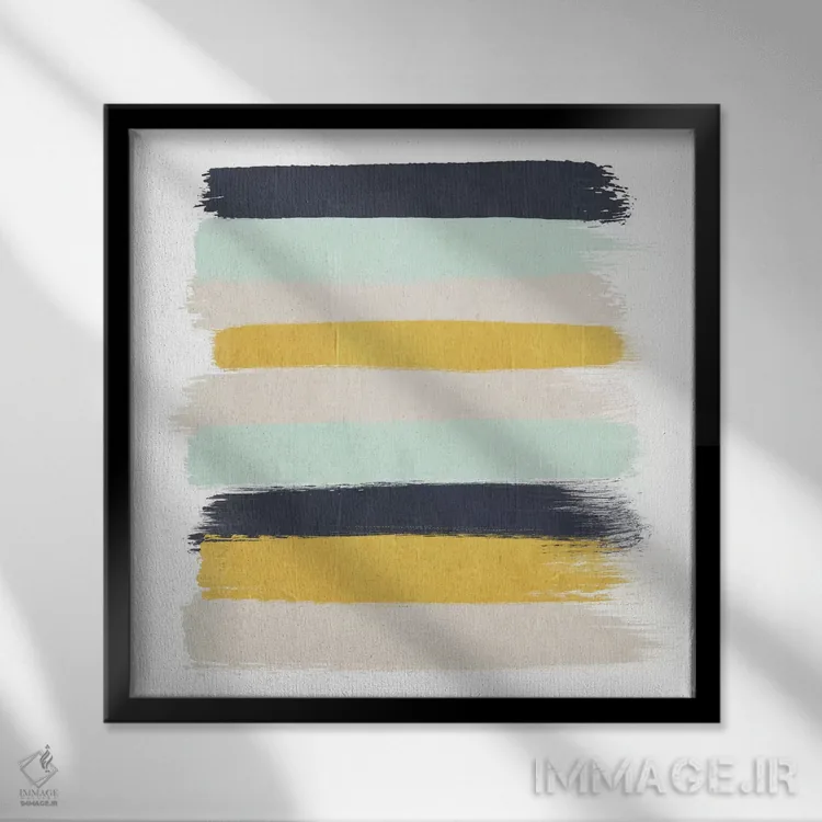 تابلو راهراه تینزلی (طرح) اثر شارلوت وینتر - نمای قابدار مشکی