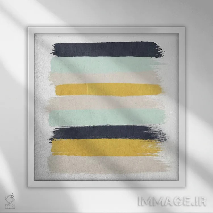 تابلو راهراه تینزلی (طرح) اثر شارلوت وینتر - نمای قابدار سفید