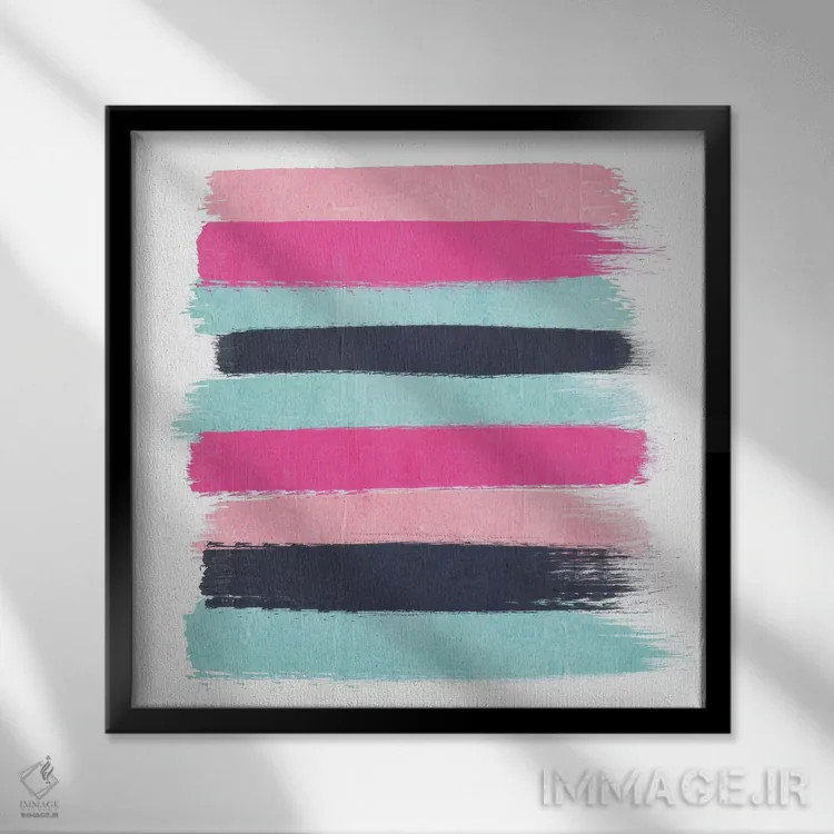 تابلو راهراه ویوی (طرح) اثر شارلوت وینتر - نمای قابدار مشکی