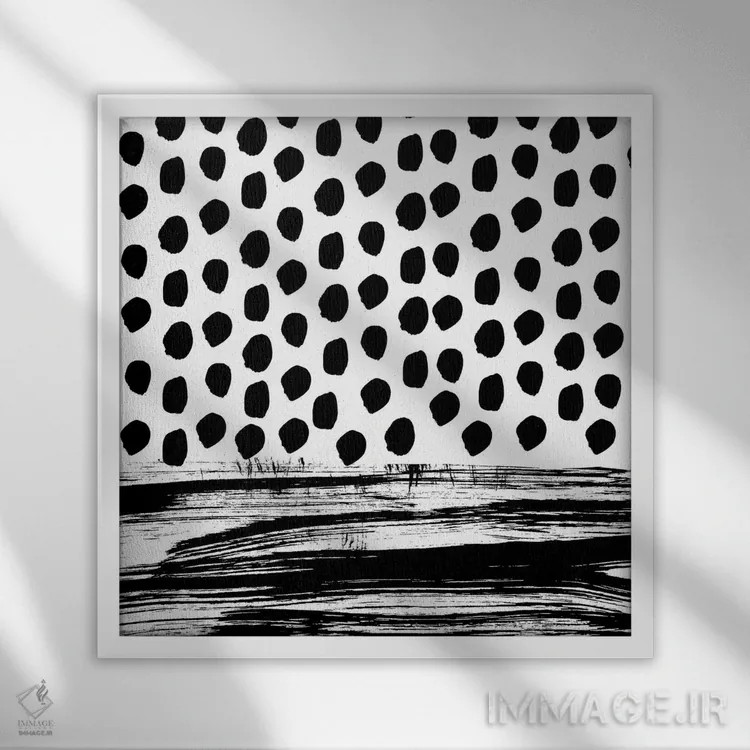 تابلو زویی سیاه و سفید اثر شارلوت وینتر - نمای قابدار سفید