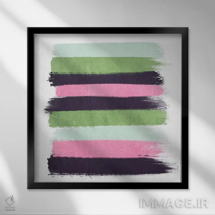 تابلو راهراه کس (طرح) اثر شارلوت وینتر - نمای قابدار مشکی