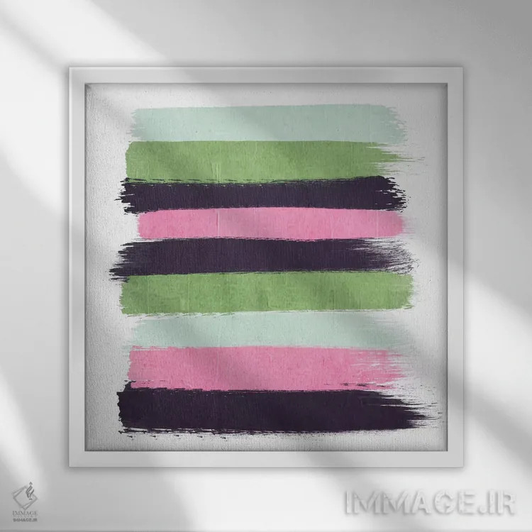 تابلو راهراه کس (طرح) اثر شارلوت وینتر - نمای قابدار سفید