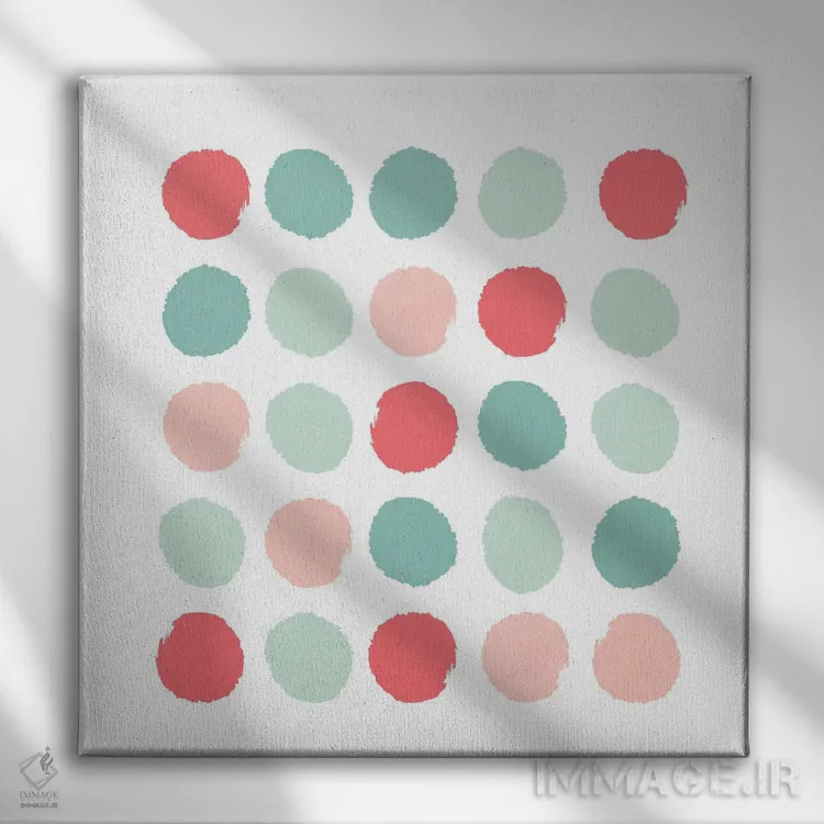 تابلو "نقطههای جورو" اثر شارلوت وینتر - نمای روبهرو روی دیوار