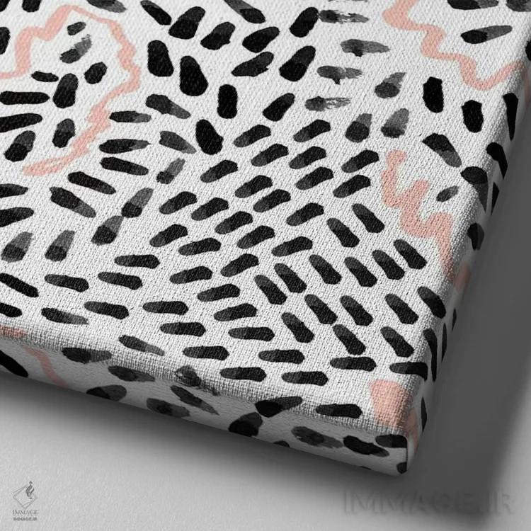 تابلو "کتلی (سیاه و سفید)" اثر شارلوت وینتر - نمای نزدیک بافت بوم