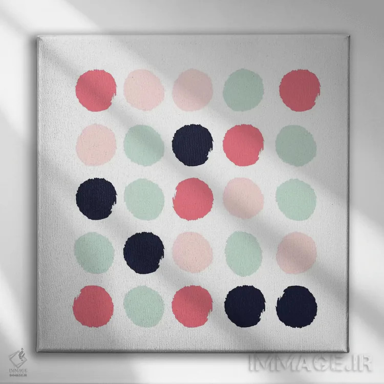 تابلو "نقطههای لورال" اثر شارلوت وینتر - نمای روبهرو روی دیوار