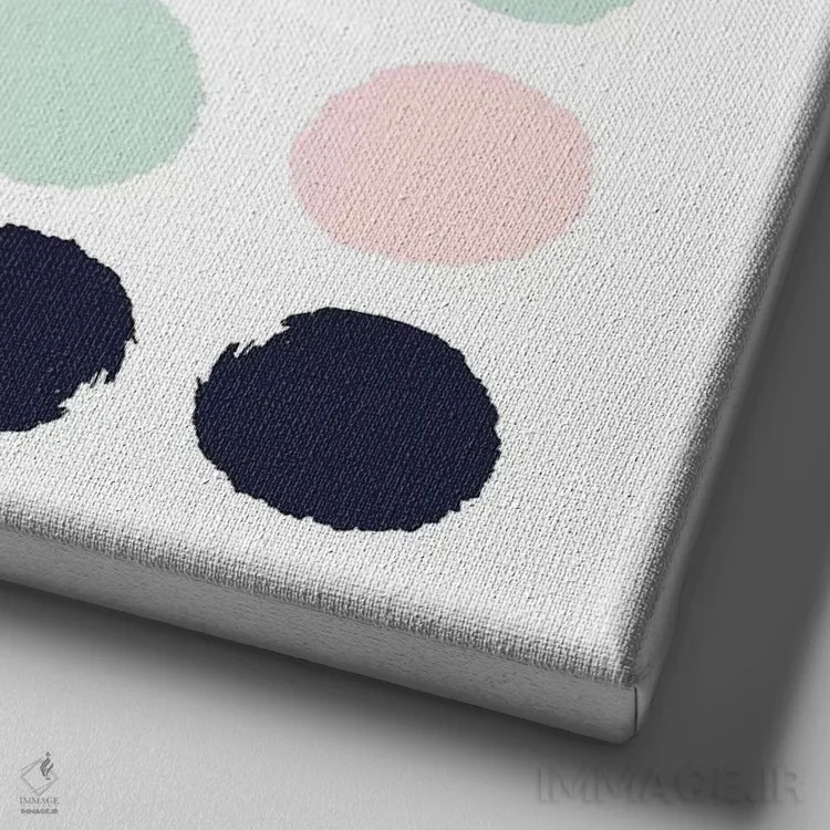 تابلو "نقطههای لورال" اثر شارلوت وینتر - نمای نزدیک بافت بوم